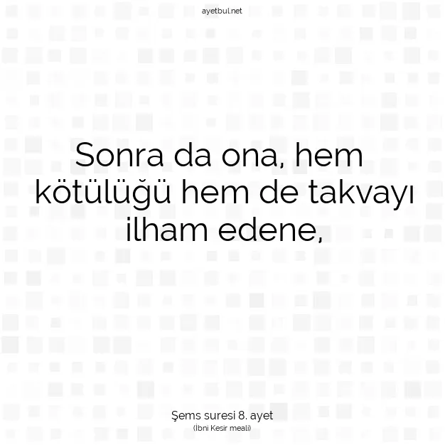 Ayetbul | Kuran Mealleri | Quran | Şems suresi 8. ayet