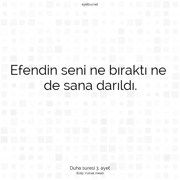 Ayetbul | Kuran Mealleri | Quran | Duha suresi 3. ayet