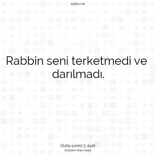 Ayetbul | Kuran Mealleri | Quran | Duha suresi 3. ayet