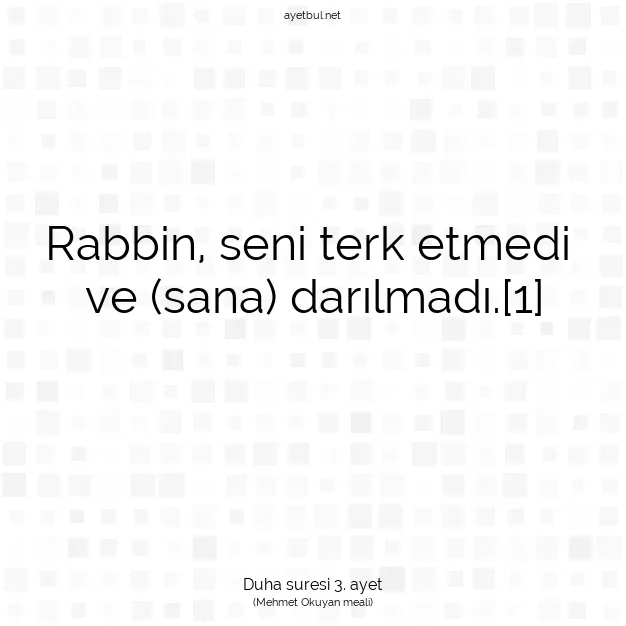 Ayetbul | Kuran Mealleri | Quran | Duha suresi 3. ayet