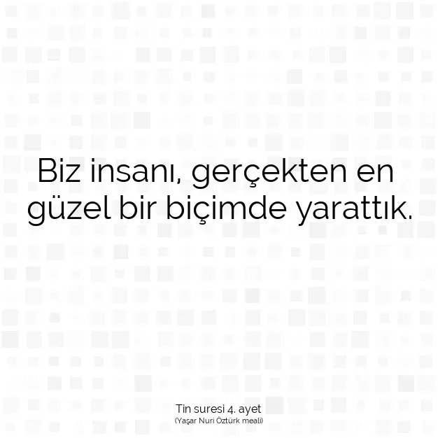 Ayetbul | Kuran Mealleri | Quran | Tin suresi 4. ayet