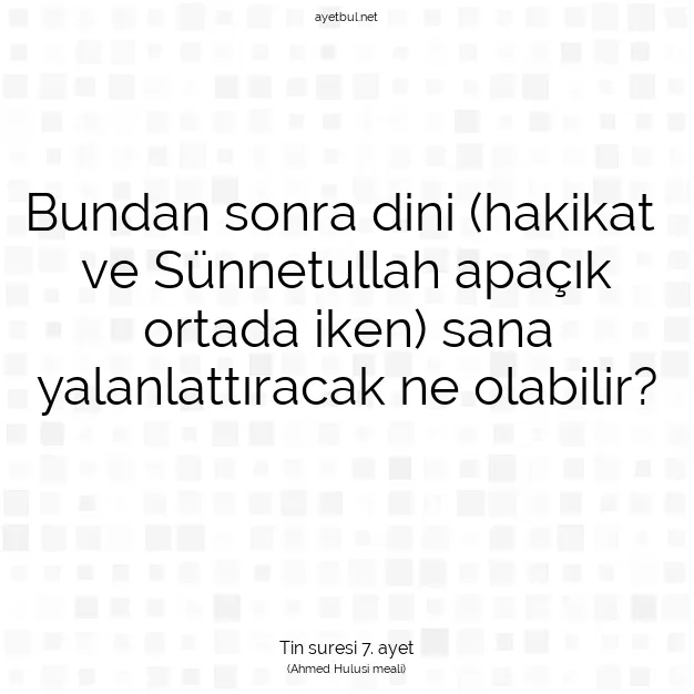 Ayetbul | Kuran Mealleri | Quran | Tin suresi 7. ayet