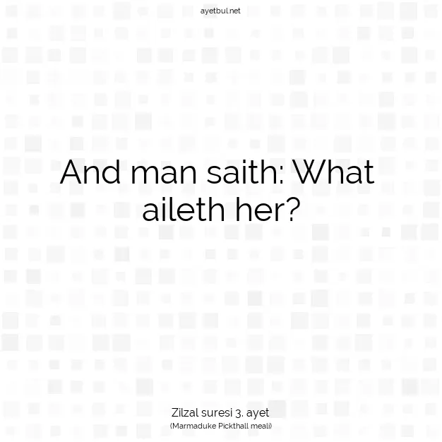Ayetbul | Kuran Mealleri | Quran | Zilzal suresi 3. ayet